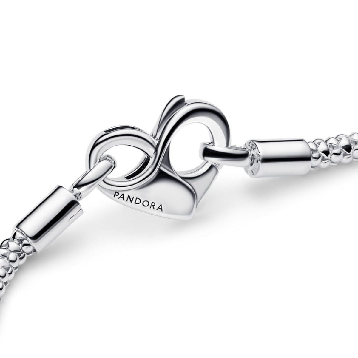 Bracciale Pandora Maglia Geometrica con Chiusura a Cuore 592453C00